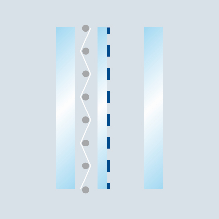 OKATECH Wire mesh – double glazing build-up – vertical glazing