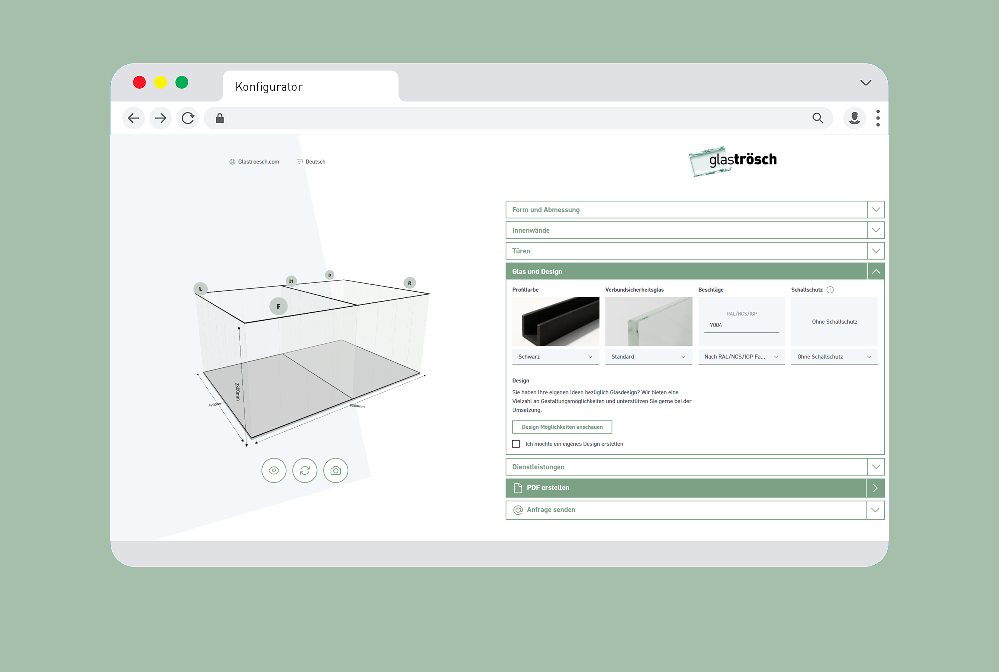 Konfigurator Glastrennwandsysteme